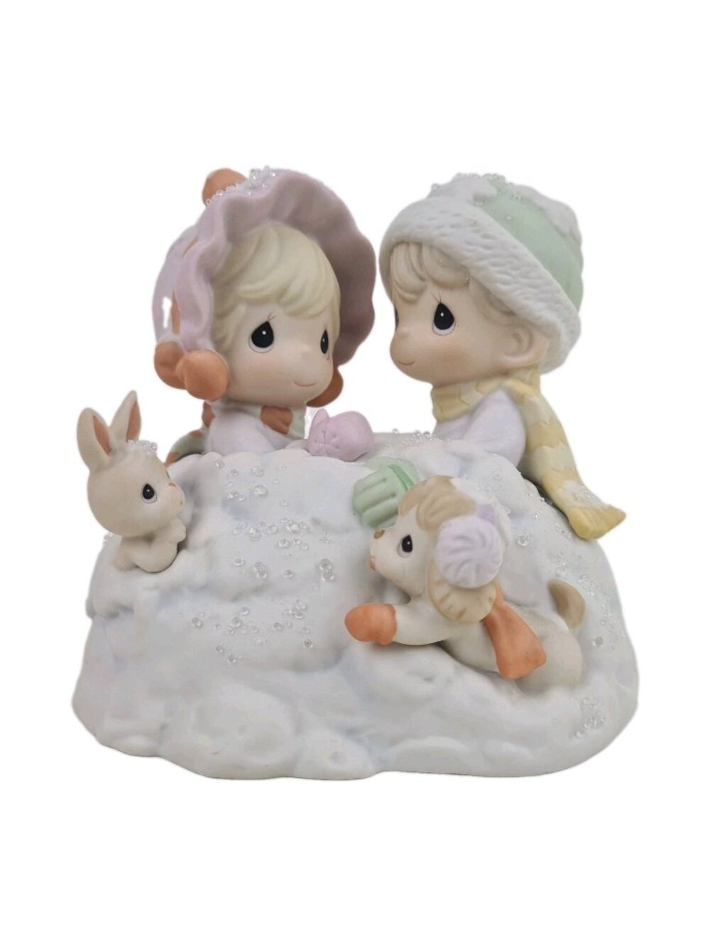 Precious Moments 879185 Up To Our Ears In A White Christmas 2001 Figurine